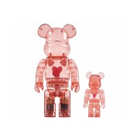 Набор фигурок (7см и 28см) Bearbrick x Emotionally Unavailable Red Heart 100% & 400% Set Red