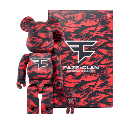 Оригинальный набор фигурок Bearbrick x Faze Clan 100% & 400% Set - 7см и 28см
