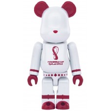 Bearbrick x FIFA World Cup Qatar 2022 100% & 400% 4-Pc Set White Chrome/Gold