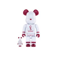 Набор фигурок (7см и 28см) Bearbrick x FIFA World Cup Qatar 2022 100% & 400% Set White Chrome