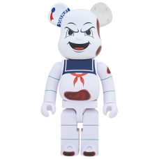 Большая фигурка (70см) Bearbrick x Ghostbusters Stay Puft Marshmellow Man Angry Face 1000% White