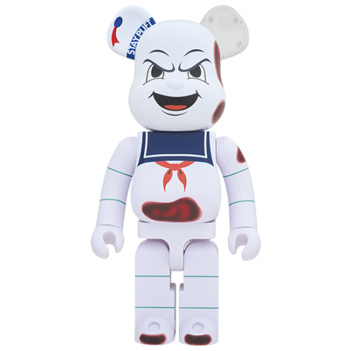 Оригинальная большая фигурка Bearbrick x Ghostbusters Stay Puft Marshmellow Man Angry Face 1000% White - 70см