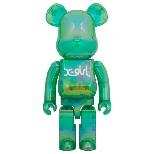 Оригинальная большая фигурка Bearbrick X-Girl Clear Green Ver. 1000% - 70см