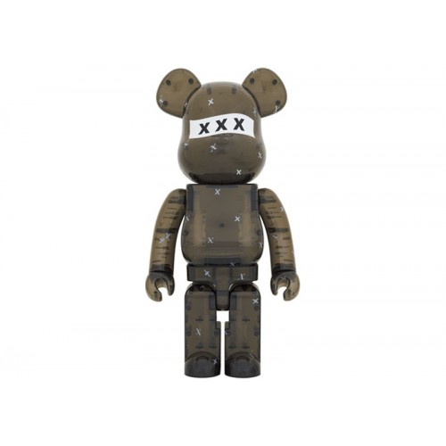 Оригинальная большая фигурка Bearbrick x GOD SELECTION XXX 1000% Clear Black - 70см