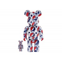 Набор фигурок (7см и 28см) Bearbrick x Grateful Dead (Steal Your Face) 100% & 400% Set