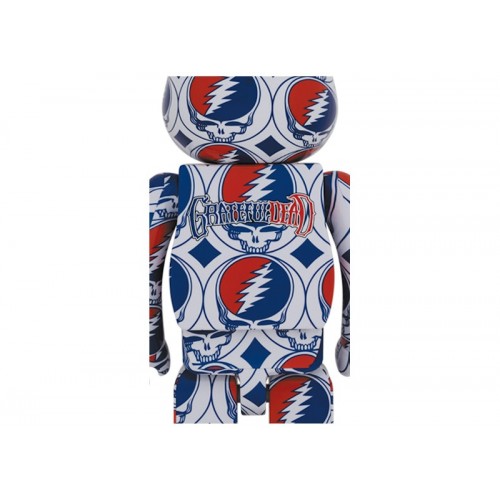 Оригинальная большая фигурка Bearbrick x Grateful Dead (Steal Your Face) 1000% - 70см