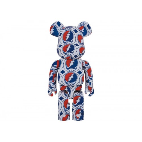 Оригинальная большая фигурка Bearbrick x Grateful Dead (Steal Your Face) 1000% - 70см