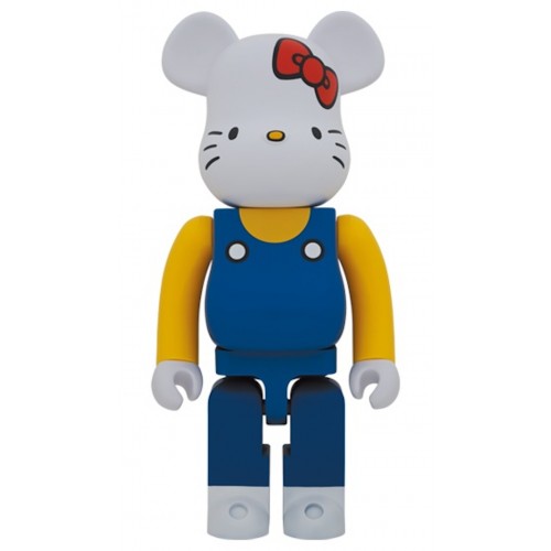 Оригинальная большая фигурка Bearbrick x Hello Kitty (Blue Overalls Version) 1000% - 70см