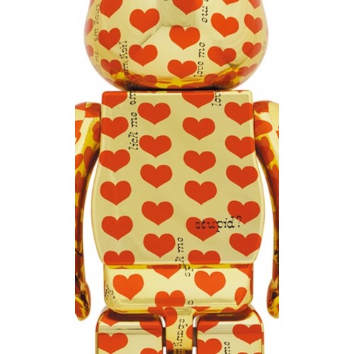 Оригинальная большая фигурка Bearbrick x Hide Gold Heart 1000% - 70см