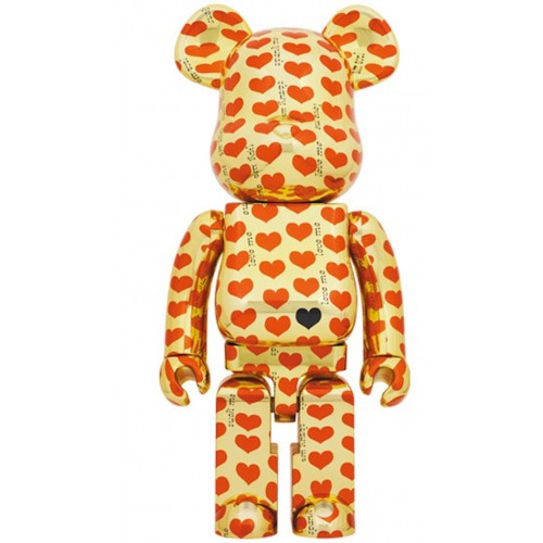 Оригинальная большая фигурка Bearbrick x Hide Gold Heart 1000% - 70см