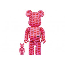 Набор фигурок (7см и 28см) Bearbrick x Hide Pink Heart 100% & 400% Set