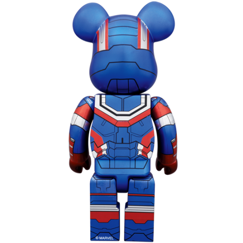 Оригинальная фигурка Bearbrick x Iron Man Iron Patriot 400% Blue - 28см