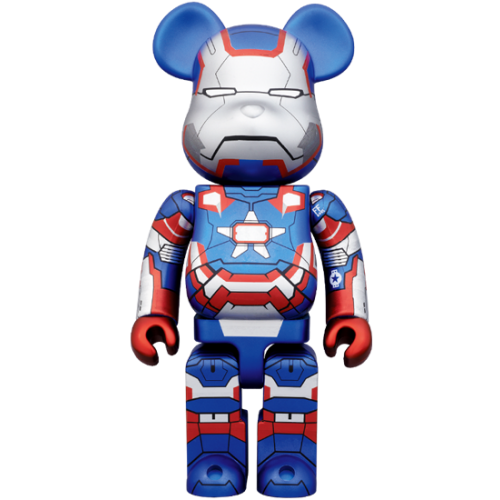 Оригинальная фигурка Bearbrick x Iron Man Iron Patriot 400% Blue - 28см