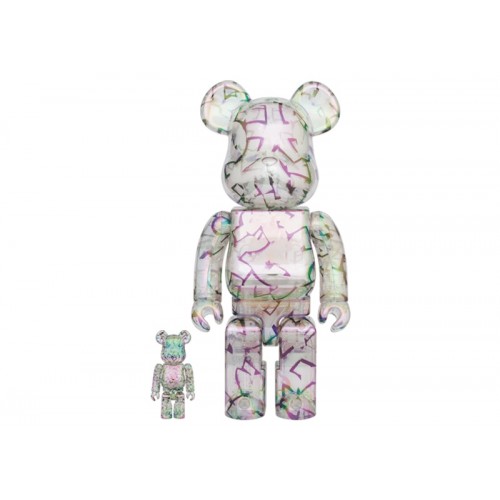 Набор из двух фигурок Bearbrick x Jimmy Choo x Eric Haze Curated By: Poggy 100% & 400% Set Light Up - 7см и 28см.