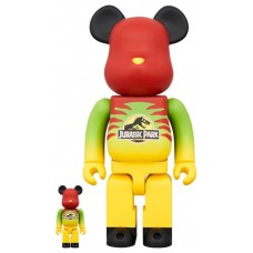 Набор фигурок (7см и 28см) Bearbrick x Jurassic Park 100% & 400% Set Green/Yellow