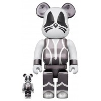 Набор фигурок (7см и 28см) Bearbrick x KISS Catman 100% & 400% Set Chrome Ver.