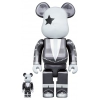 Набор фигурок (7см и 28см) Bearbrick x KISS Star Child 100% & 400% Set Chrome Ver.