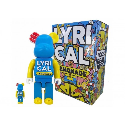 Оригинальный набор фигурок Bearbrick x Lyrical Lemonade DesignerCon Exclusive 100% & 400% Set - 7см и 28см