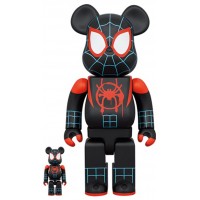 Набор фигурок (7см и 28см) Bearbrick x Marvel Spider-Man: Into the Spider-Verse Miles Morales 100% & 400% Set