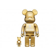 Набор фигурок (7см и 28см) Bearbrick x mastermind JAPAN 100% & 400% Set Gold