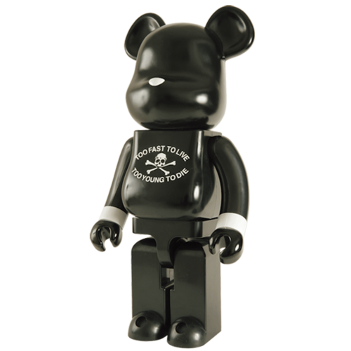 Оригинальная большая фигурка Bearbrick x Mastermind Japan 1000% Black - 70см