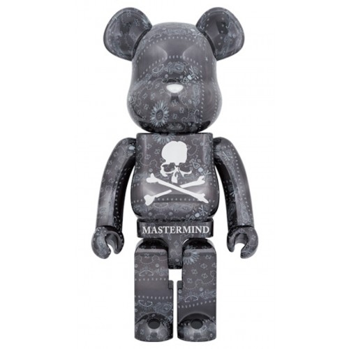 Оригинальная большая фигурка Bearbrick x Mastermind World 1000% Black Bandana - 70см
