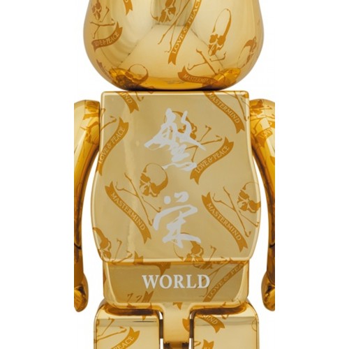 Оригинальная большая фигурка Bearbrick x Mastermind World 1000% Gold - 70см