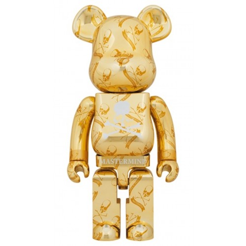 Оригинальная большая фигурка Bearbrick x Mastermind World 1000% Gold - 70см