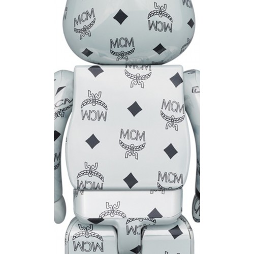 Оригинальный набор фигурок Bearbrick x MCM 100% & 400% Set White Chrome Ver. - 7см и 28см