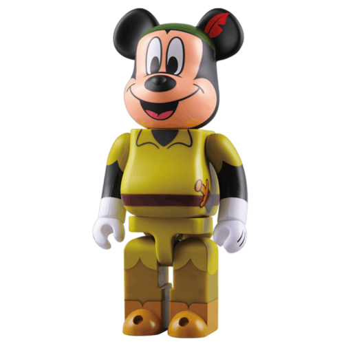 Оригинальная фигурка Bearbrick x Mickey Mouse Peter Pan 400% Green - 28см