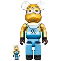 Bearbrick x Minions Kevin Chrome Ver. 100% & 400% Set