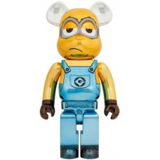 Большая фигурка (70см) Bearbrick x Minions Kevin Chrome Ver. 1000%