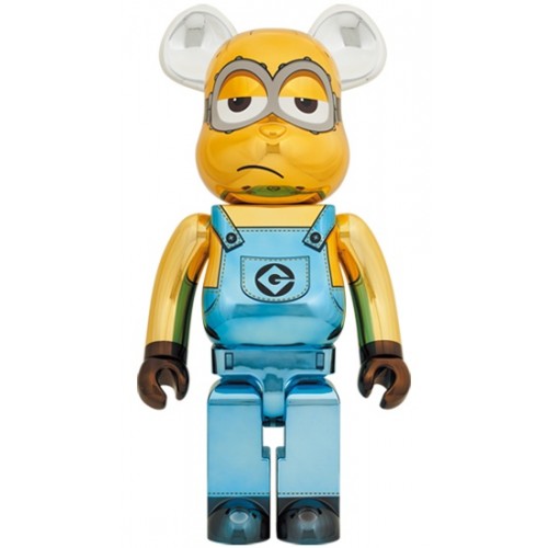 Оригинальная большая фигурка Bearbrick x Minions Kevin Chrome Ver. 1000% - 70см