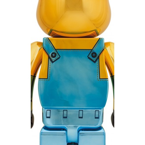 Оригинальная большая фигурка Bearbrick x Minions Stuart Chrome Ver. 1000% - 70см