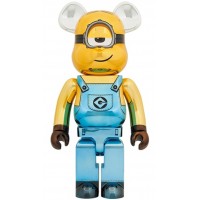 Большая фигурка (70см) Bearbrick x Minions Stuart Chrome Ver. 1000%