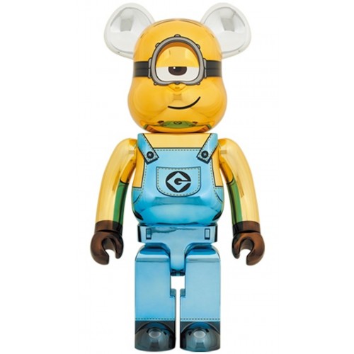 Оригинальная большая фигурка Bearbrick x Minions Stuart Chrome Ver. 1000% - 70см