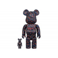 Набор фигурок (7см и 28см) Bearbrick x MUVEIL Strawberry Pattern 100% & 400% Set