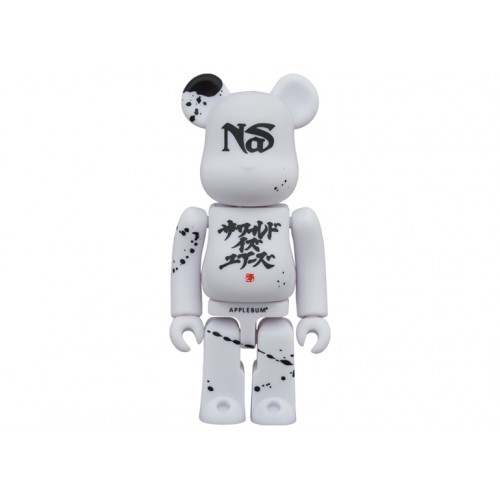 Оригинальный набор фигурок Bearbrick x Nas x APPLEBUM 100% & 400% Set White - 7см и 28см