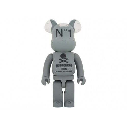 Оригинальная большая фигурка Bearbrick x Neighborhood 1000% Grey - 70см
