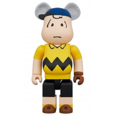 Большая фигурка (70см) Bearbrick x Peanuts x MLB New York Mets Charlie Brown 1000%
