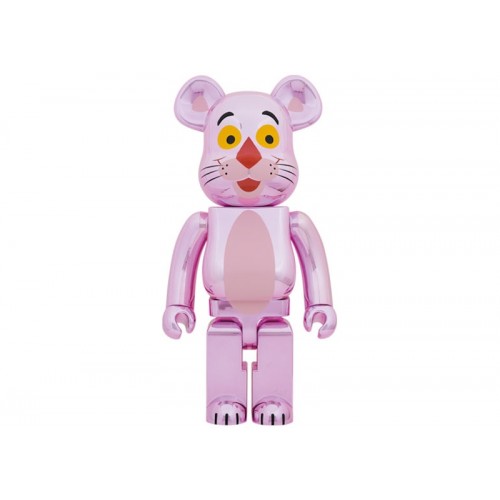 Оригинальная большая фигурка Bearbrick x Pink Panther 1000% Chrome Ver. - 70см