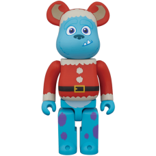 Набор фигурок (7см и 28см) Bearbrick x Pixar Sully Santa and 100% & 400% Set Red