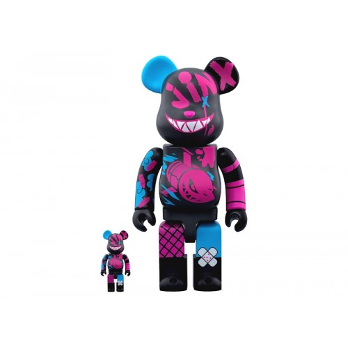 Оригинальный набор фигурок Bearbrick x Riot Games Jinx 100% & 400% Set - 7см и 28см