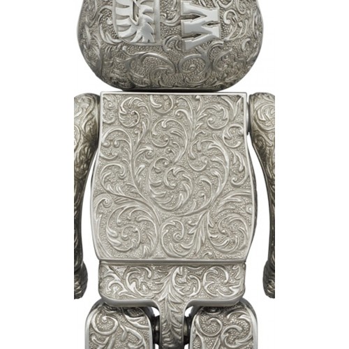 Оригинальная фигурка Bearbrick x Royal Selangor x BAPE Shark 400% Silver - 28см