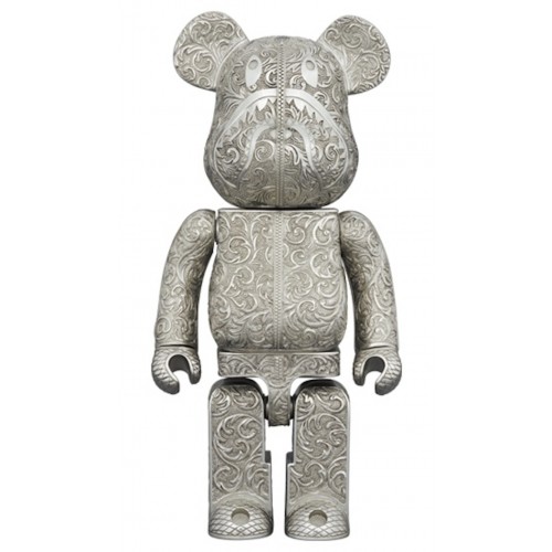 Оригинальная фигурка Bearbrick x Royal Selangor x BAPE Shark 400% Silver - 28см