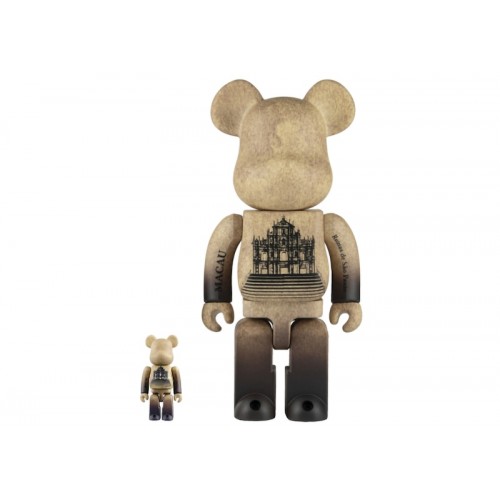 Оригинальный набор фигурок Bearbrick x Ruins of Saint Pauls 100% & 400% Set Brown - 7см и 28см