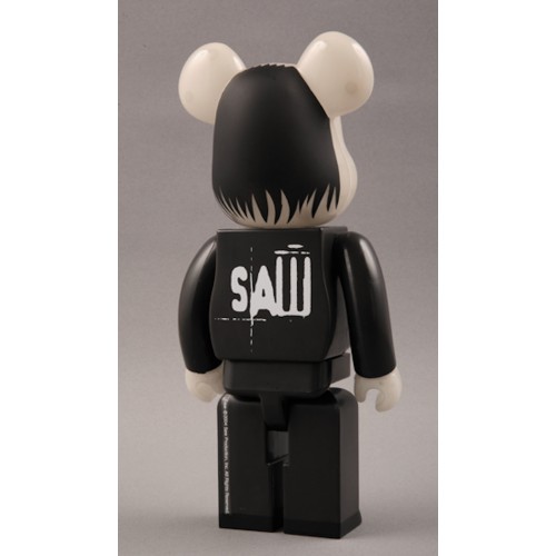 Оригинальная фигурка Bearbrick x SAW Doll Glow In The Dark Version 400% Black - 28см