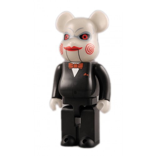Оригинальная фигурка Bearbrick x SAW Doll Glow In The Dark Version 400% Black - 28см