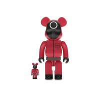 Набор фигурок (7см и 28см) Bearbrick x Squid Game Guard (Circle) 100% & 400% Set