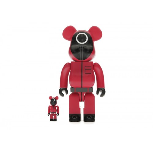 Оригинальный набор фигурок Bearbrick x Squid Game Guard (Circle) 100% & 400% Set - 7см и 28см